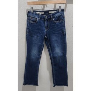 Pilcro and the Letterpress Womens Distressed Dark Wash Script Skinny Jeans Sz 25